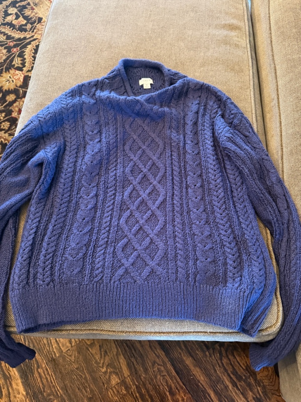 Women’s J.Crew Cable Knit Crewneck Sweater - Blue